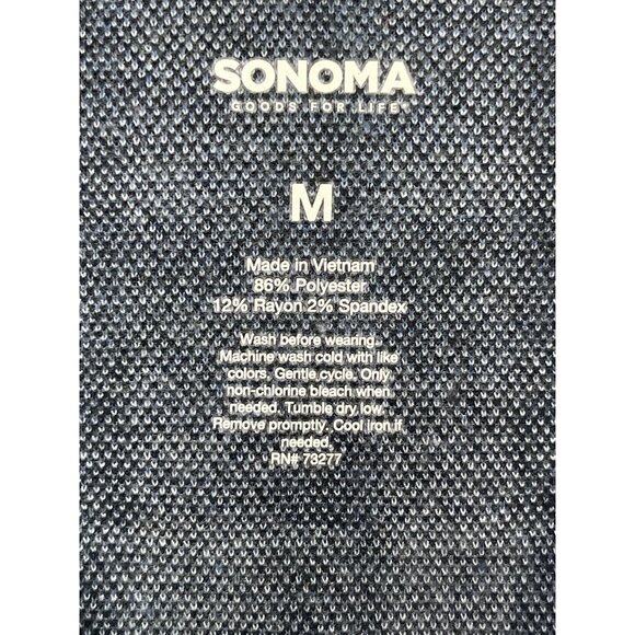 Sonoma Mens Size M Blue Plaid Supersoft Knit Shirt Polyester Blend - Picture 8 of 8